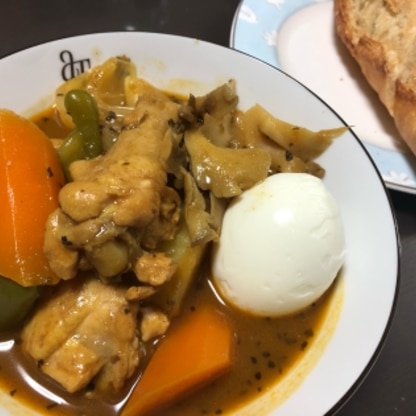 初めてスープカレーを作りましたが、思ってたより簡単に出来て、美味しかったです！
ご馳走さまでした♪